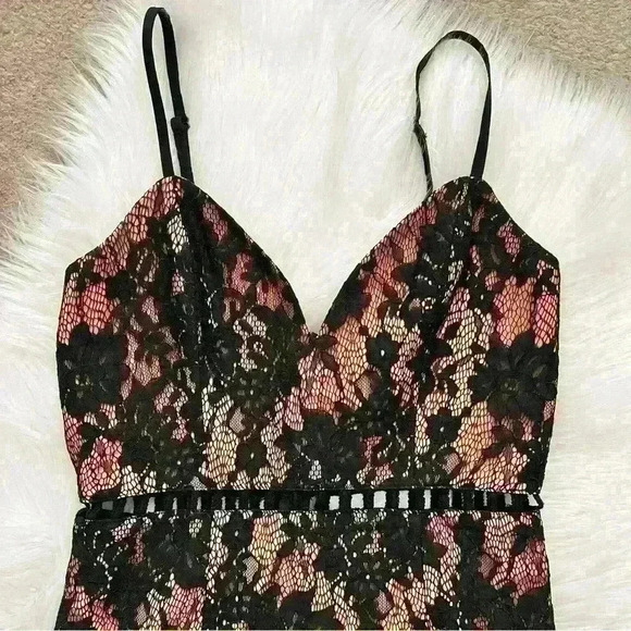 Tobi Nude & Black Lace Minidress Small - Picture 4 of 11